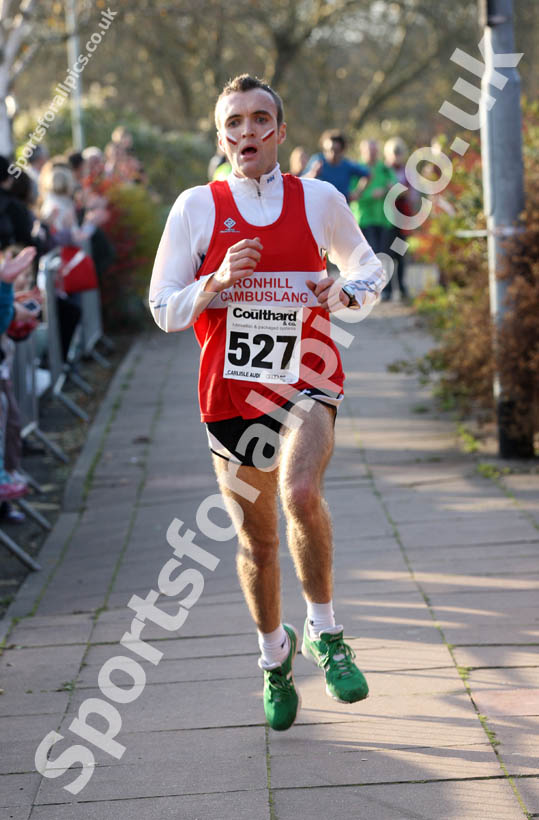 Stuart Gibson finishing second in the Brampton to Carlisle 10 mile